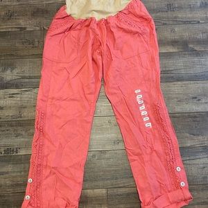 Motherhood Maternity Linen Blend Straight Leg pant